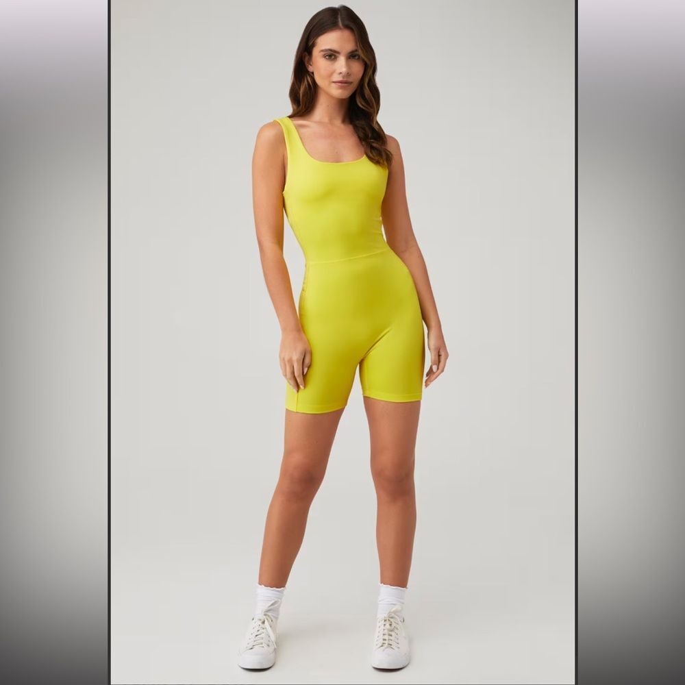 NWT Year of Ours Women's The Track Onesie Work Out Jumpsuit in Lemon Size Medium